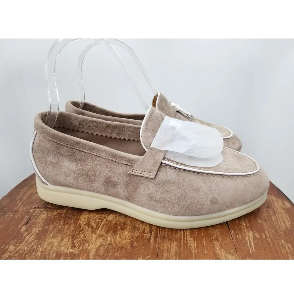 New XOBZJH Leather Suede Loafers Flats Slip-On Penny Loafers Dress Casual Office